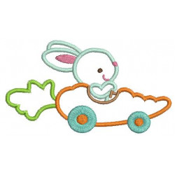 Stickmuster - Hasi im Auto